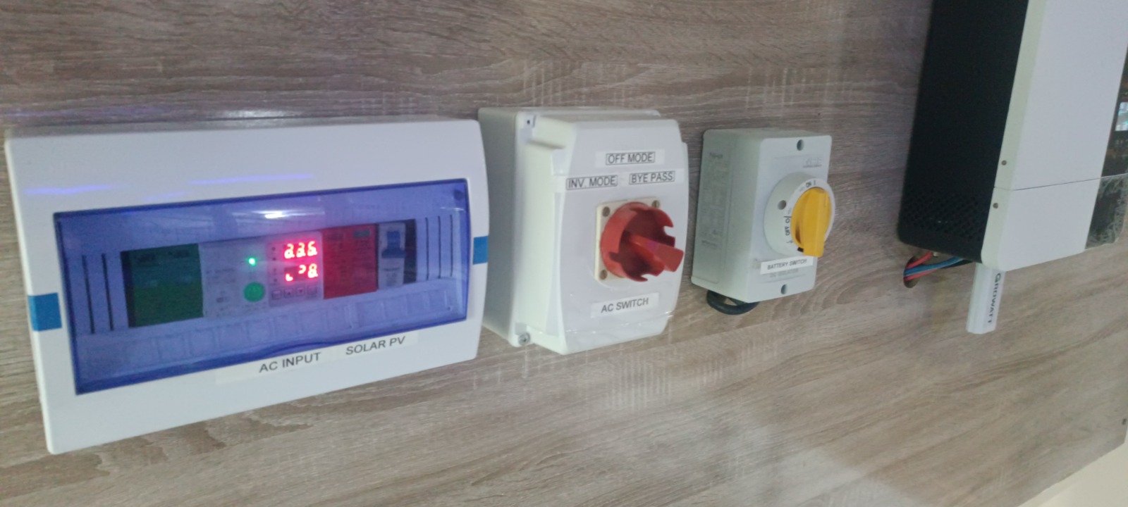 AC & PV Protection Board with Inverter Changeover and Battery Isolator